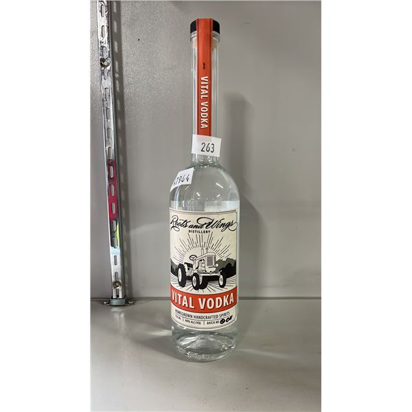 SEALED 750ML BOTTLE OF ROOTS AND WINGS DISTILLERY VITAL VODKA
