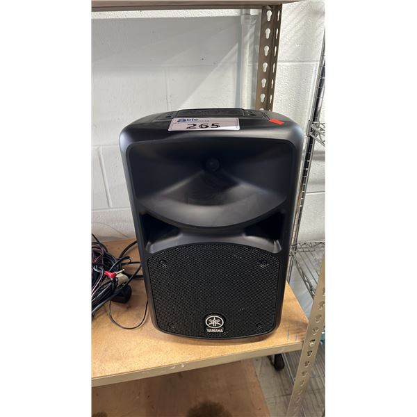 YAMAHA STAGEPAS 400I PORTABLE PA SYSTEM, LEAD SINGER KARAOKE MIC, SHURE MIC & ASSORTED CABLES