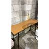 Image 1 : FOLDING TABLE WITH WOOD TOP: 46.5"W X 28.75"T X 17"D