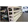 Image 2 : LARGE WHITE WOODEN SHELVING UNIT: APPROX. 121"W X 70.75"T X 25.5" *CONTENTS NOT INCLUDED*