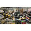Image 1 : SHELF OF ASSORTED TOOLS: CORDLESS DRILLS, BATTERIES, CHARGER, MAGNETIC TOOL HOLDERS & MORE