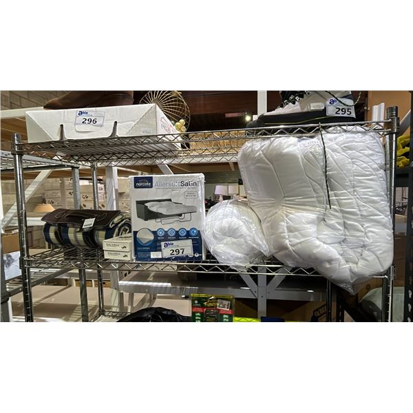 SHELF OF CHILL 'N ROCK SETS, PICNIC BLANKET, QUEEN SIZE SOFA SLEEPER MATTRESS COVER & BEDDING