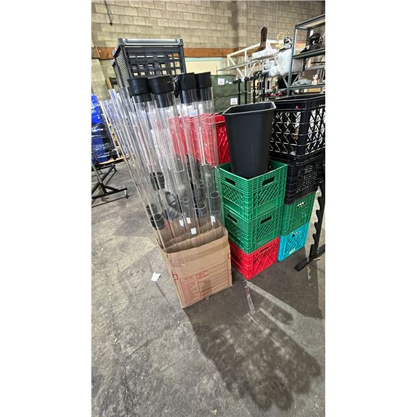 BOX OF CLEAR PLASTIC TUBE GUARDS