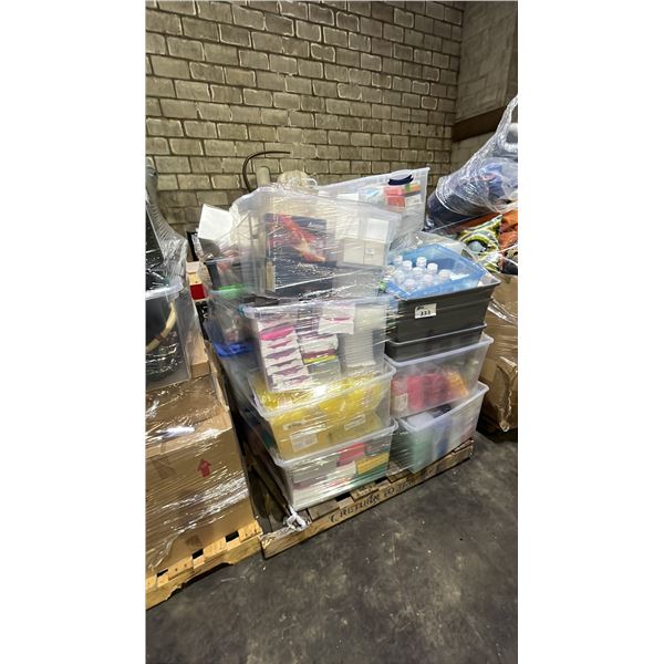 PALLET OF SET DEC MEDICAL SUPPLIES: STERILE IRRIGATION WATER, DNA CHIPS, PROCEDURE MASKS & MORE