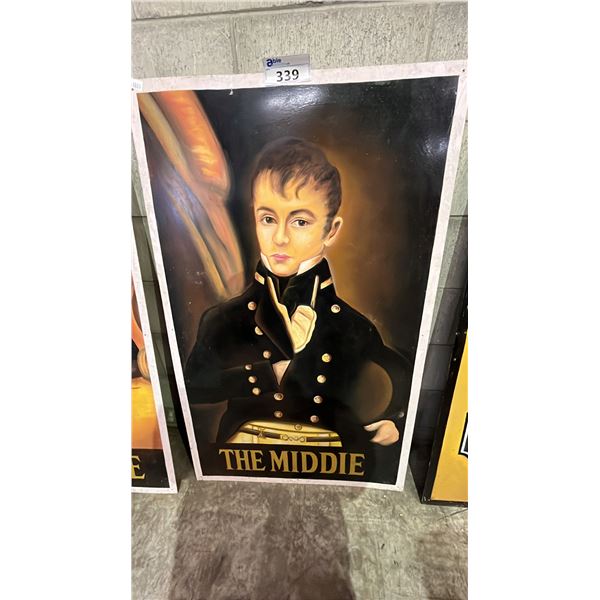 LARGE PAINTED METAL SIGN 49" X 30"