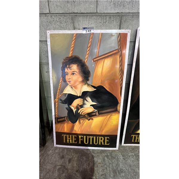 LARGE PAINTED METAL SIGN 49" X 30"