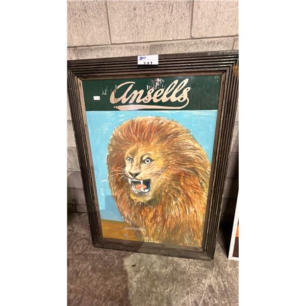 FRAMED PAINTED METAL SIGN 51" X 36"