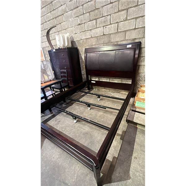 WOOD QUEEN SIZE BED FRAME WITH HEADBOARD