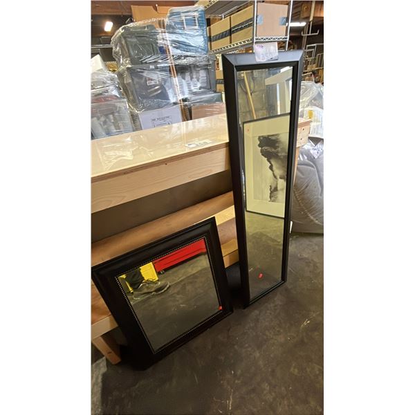 (2) WOOD FRAMED WALL MIRRORS