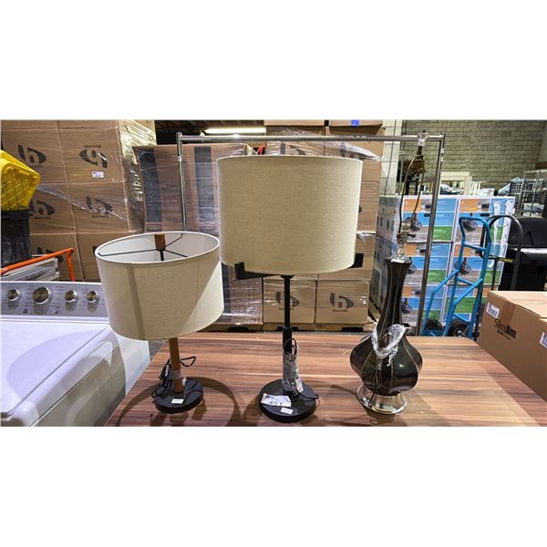 (3) TABLE LAMPS - *ONE DOES NOT HAVE A SHADE*