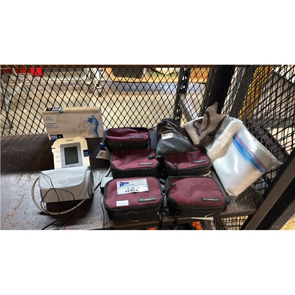 BLOOD PRESSURE DEVICE, DISPOSABLE GLOVES, WATERPROOF SOCKS, CHILLMED CASES & MIULEE CURTAINS