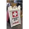 Image 1 : "FIRST AID* & "EMERGENCY EVACUATION REGISTRATION" SANDWICH BOARDS
