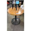 Image 3 : SMALL ROUND 28" DIAMETER WOOD TABLE WITH METAL BASE & WOOD STOOL