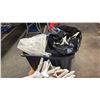 Image 5 : ROLLING METAL CLOTHES RACK & OVER 100 PLASTIC HANGERS