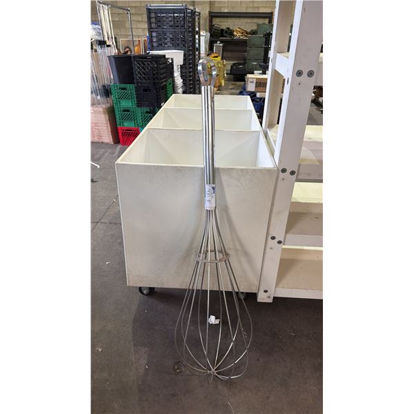 LARGE NOVELTY METAL WHISK: APPROX. 58" LONG