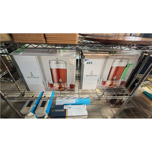 (2) MONACO COLD BEVERAGE GLASS DIPENSERS