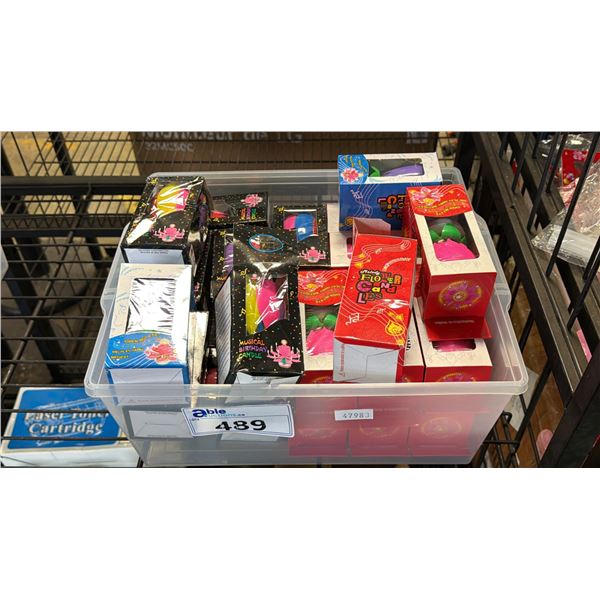 *NEW* SMALL TOTE OF ASSORTED MUSICAL FLOWER BIRTHDAY CAKE CANDLES