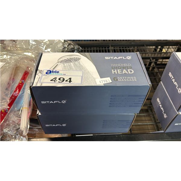 *NEW IN BOX* (2) SITAFLO HANDHELD SHOWER HEADS WITH 6 MASSAGE SETTINGS