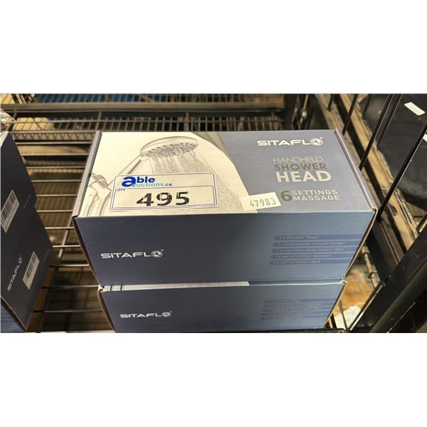 *NEW IN BOX* (2) SITAFLO HANDHELD SHOWER HEADS WITH 6 MASSAGE SETTINGS