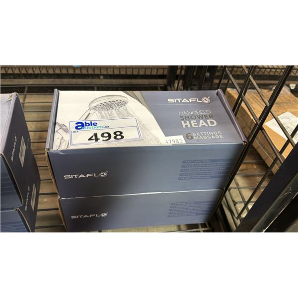 *NEW IN BOX* (2) SITAFLO HANDHELD SHOWER HEADS WITH 6 MASSAGE SETTINGS