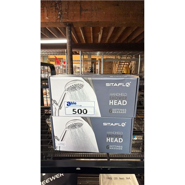 *NEW IN BOX* (2) SITAFLO HANDHELD SHOWER HEADS WITH 6 MASSAGE SETTINGS