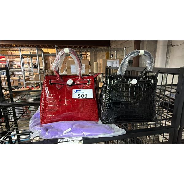 *NEW* (2) CROCODILE PATTERN FAUX LEATHER PURSES