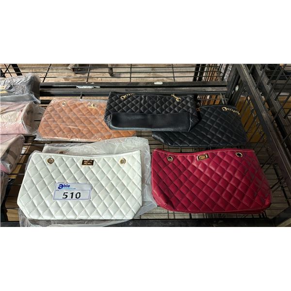 *NEW* (5) DIAMOND PATTERN PURSES: ASSORTED COLOURS*