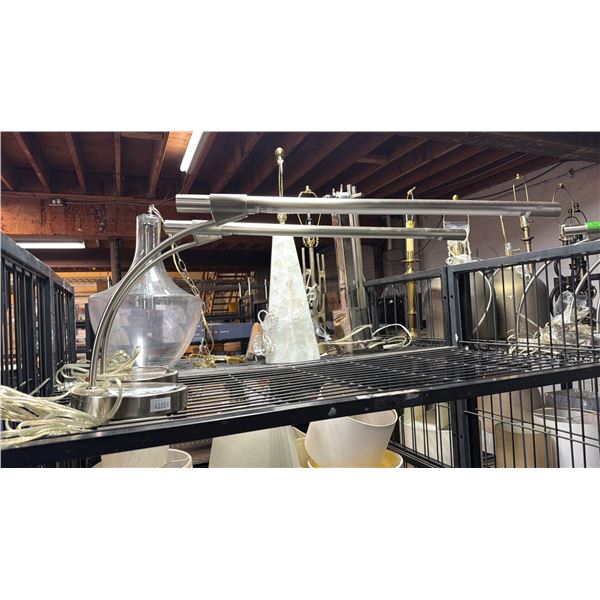 (2) CURVED NECK FLUORESCENT TUBE LIGHT DESK LAMPS