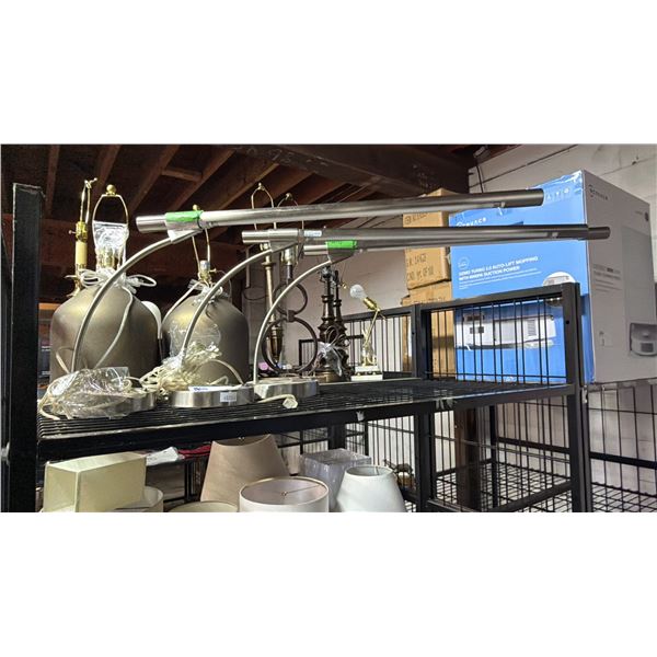 (3) CURVED NECK FLUORESCENT TUBE LIGHT DESK LAMPS