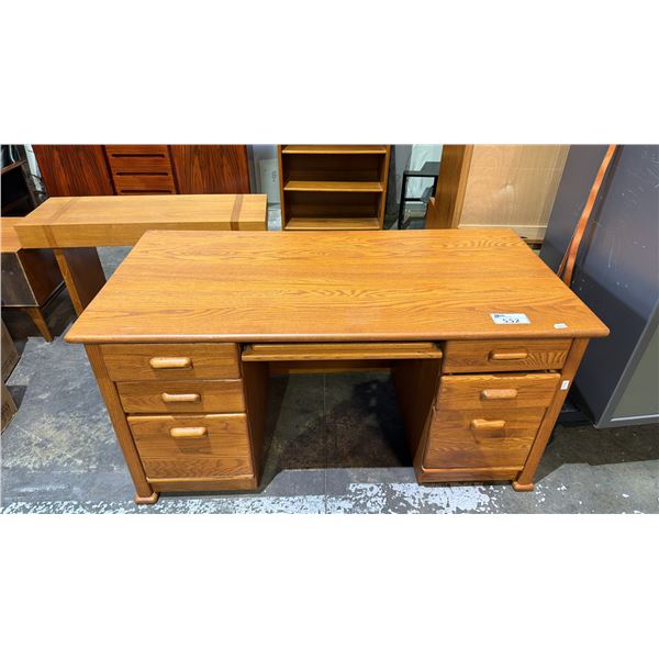 SOLID PINE DESK: APPROX. 60"W X 30"D X 30"T