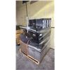 Image 1 : PALLET OF ASSORTED SET DEC ITEMS: PLASTIC BINS, METAL STORAGE BOXES, FANS & MORE
