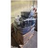 Image 2 : PALLET OF ASSORTED SET DEC ITEMS: PLASTIC BINS, METAL STORAGE BOXES, FANS & MORE