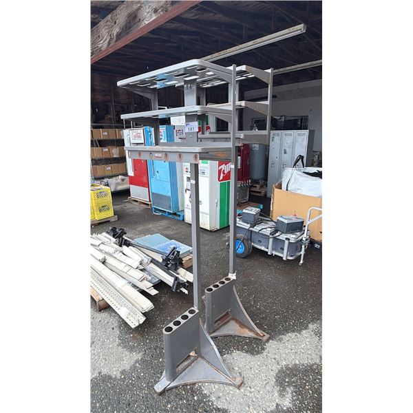 (2) METAL INDUSTRIAL COAT RACKS