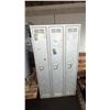 Image 1 : BANK OF 3 VINTAGE METAL LOCKERS