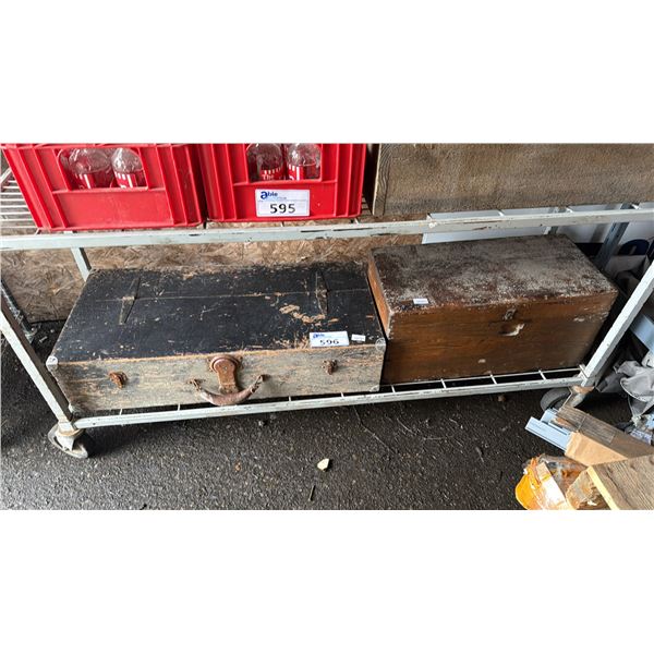 (2) WOOD STORAGE/SHIPPING TRUNKS