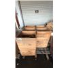 Image 1 : PALLET OF WOOD CRATES, FIRE HOSE & METAL BUCKETS *MUST TAKE ALL ON PALLET*
