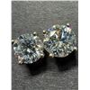 Image 1 : 10K(1.26G), LAB DIAMOND (2.04CT)EARRINGS, APPRAISED INSURANCE VALUE $2000