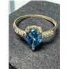 Image 2 : 10K (1.51G), BLUE TOPAZ (1.12CT)RING SIZE 6, NATURAL DIAMOND( 0.06CT) APPRAISED INSURANCE VALUE $...