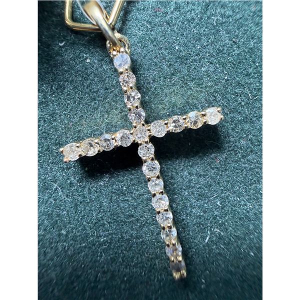 14K (0.77G), DIAMOND CROSS PENDANT  (0.18CT) SUGGESTED RETAIL VALUE $1600