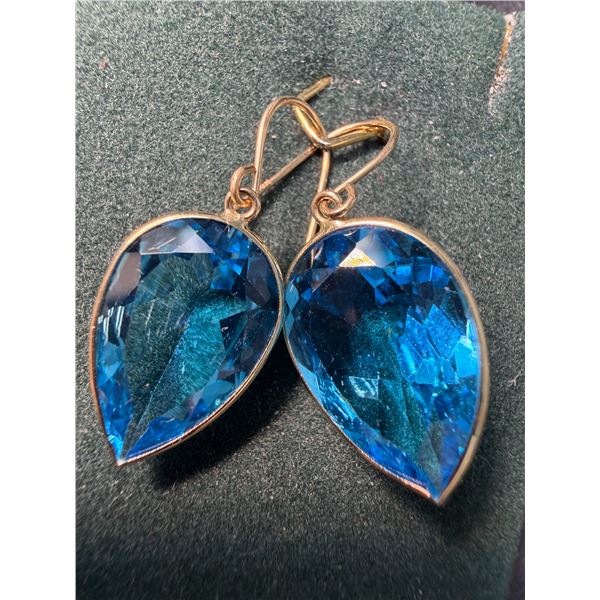10K (3.05G), BLUE TOPAZ (12.5CT) EARRINGS APPRAISED INSURANCE VALUE $1125
