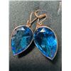 Image 1 : 10K (3.05G), BLUE TOPAZ (12.5CT) EARRINGS APPRAISED INSURANCE VALUE $1125