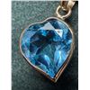 Image 1 : 10K BLUE TOPAZ (2CT) HEART PENDANT SUGGESTED RETAIL VALUE $800