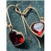 Image 1 : 10K GARNET (1.75CT) HEART DESIGN EARRINGS, SUGGESTED RETAIL VALUE $800