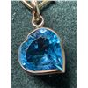 Image 1 : 10K BLUE TOPAZ (2CT) HANDCRAFTED HEART DESIGN PENDANT, SUGGESTED RETAIL VALUE $600