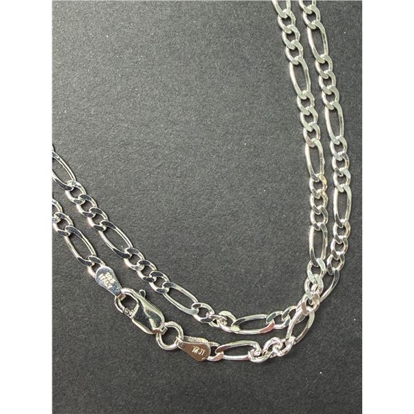 SILVER (7.5G)20" ITALIAN CHAIN, RHODIUM PLATED, SUGGESTED RETAIL VALUE $400