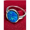 Image 2 : SILVER (4G), OPALITE RING SIZE 67, RHODIUM PLATED, SUGGESTED RETAIL VALUE $300
