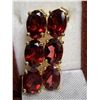 Image 1 : SILVER (3.5G), GARNET (6CT)GOLD-PLATED EARRINGS, SUGGESTED RETAIL VALUE $300