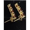 Image 2 : SILVER (3.5G), GARNET (6CT)GOLD-PLATED EARRINGS, SUGGESTED RETAIL VALUE $300