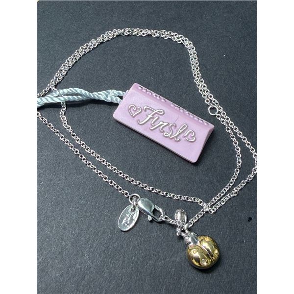 SILVER (3.34G)17 "NECKLACE, RHODIUM PLATED, TWO-TONE, SUGGESTED RETAIL VALUE $300