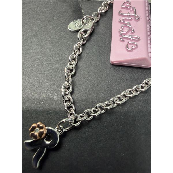 SILVER (3.54G), DIAMOND TWO-TONE BRACELET, RHODIUM PLATED, SUGGESTED RETAIL VALUE $240